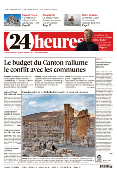 Dernière édition du journal 24 heures