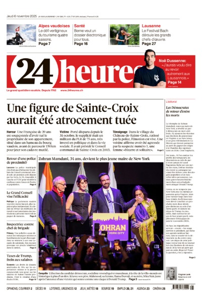 Dernière édition du journal 24 heures