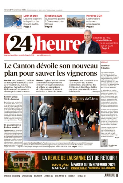 Dernière édition du journal 24 heures