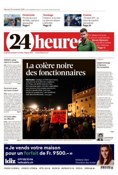 Dernière édition du journal 24 heures