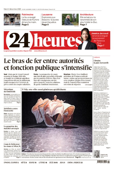 Dernière édition du journal 24 heures