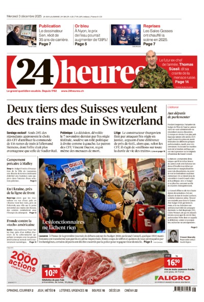 Dernière édition du journal 24 heures