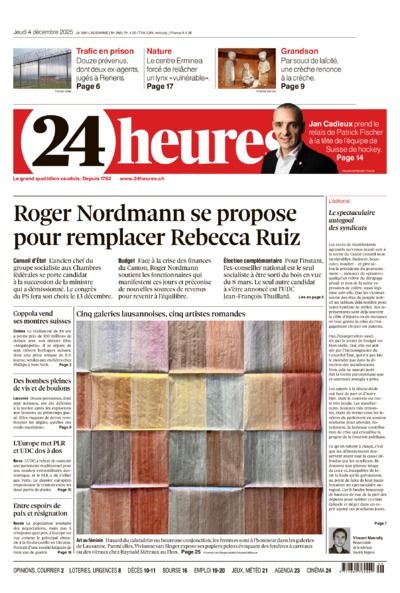 Dernière édition du journal 24 heures