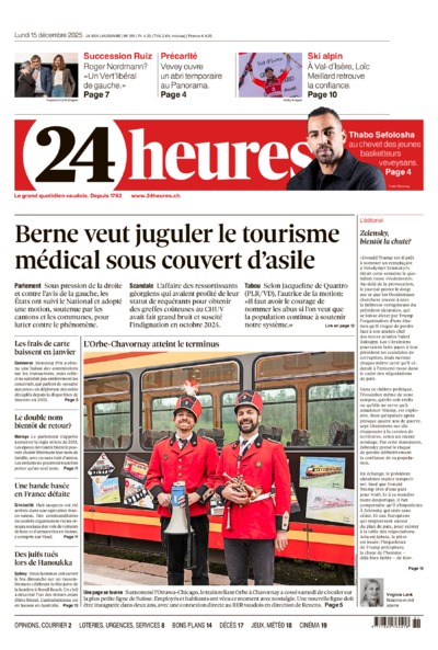 Dernière édition du journal 24 heures