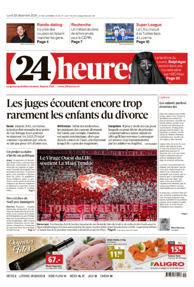Dernière édition du journal 24 heures
