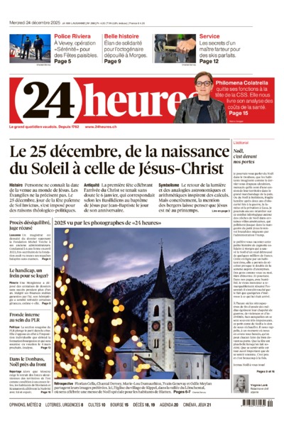 Dernière édition du journal 24 heures