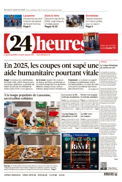 Dernière édition du journal 24 heures