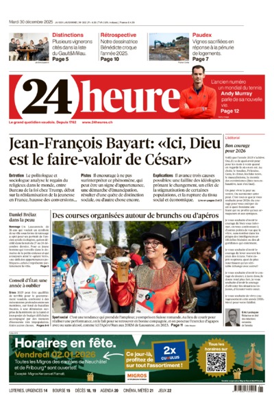 Dernière édition du journal 24 heures