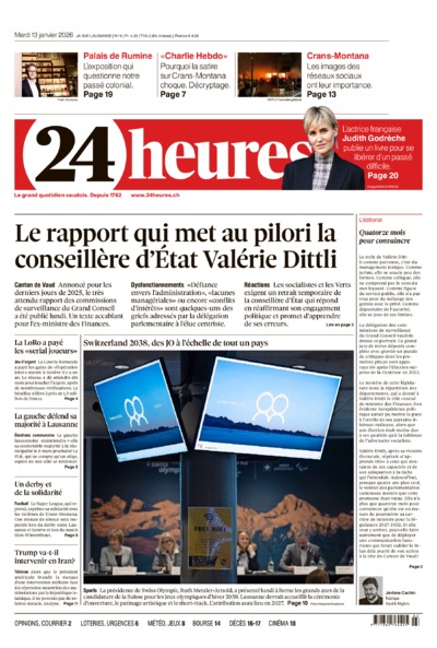 Dernière édition du journal 24 heures