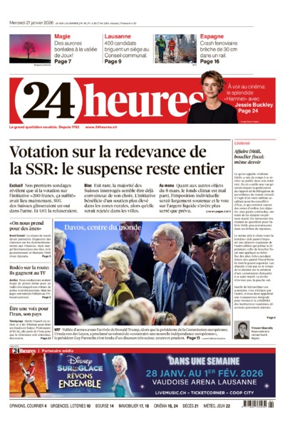 Dernière édition du journal 24 heures