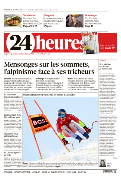 Dernière édition du journal 24 heures