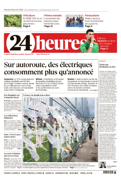 Dernière édition du journal 24 heures