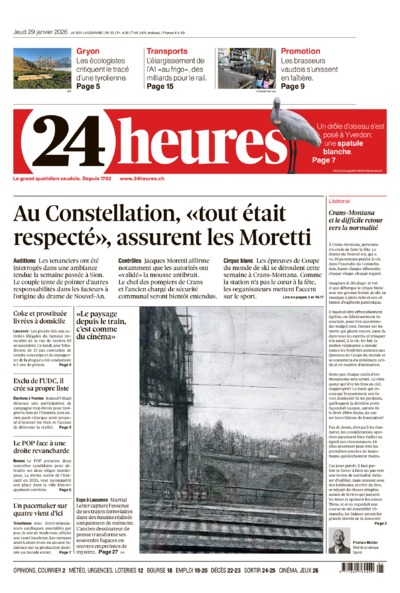 Dernière édition du journal 24 heures