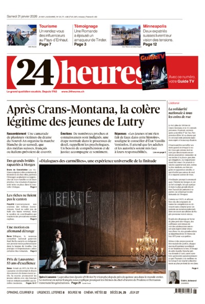 Dernière édition du journal 24 heures