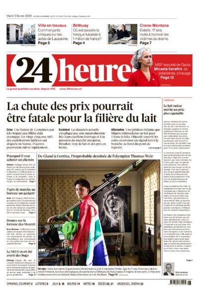 Dernière édition du journal 24 heures
