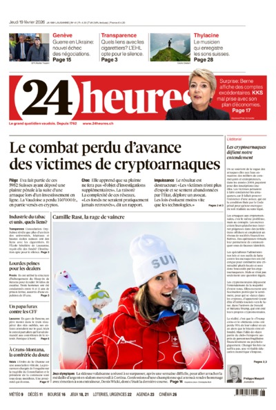 Dernière édition du journal 24 heures