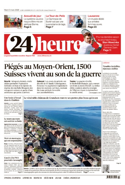 Dernière édition du journal 24 heures