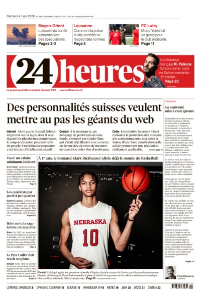 Dernière édition du journal 24 heures