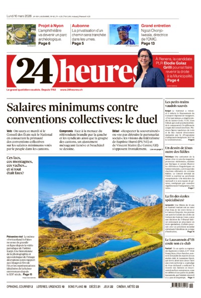 Dernière édition du journal 24 heures