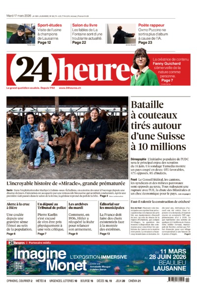 Dernière édition du journal 24 heures