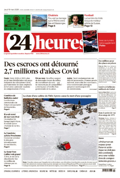 Dernière édition du journal 24 heures