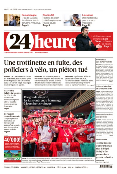 Dernière édition du journal 24 heures