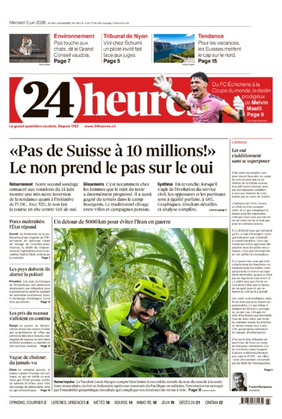 Dernière édition du journal 24 heures