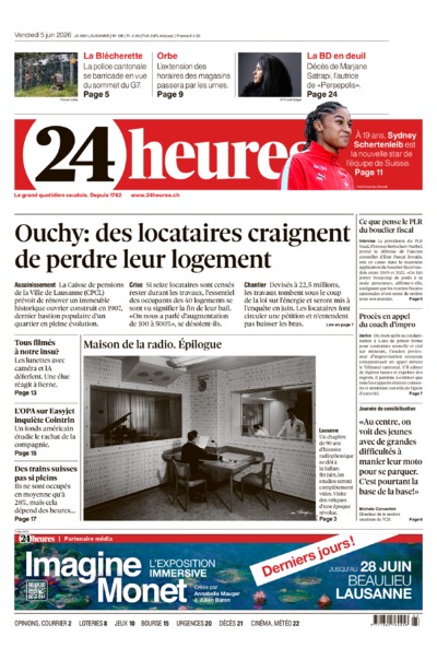 Dernière édition du journal 24 heures