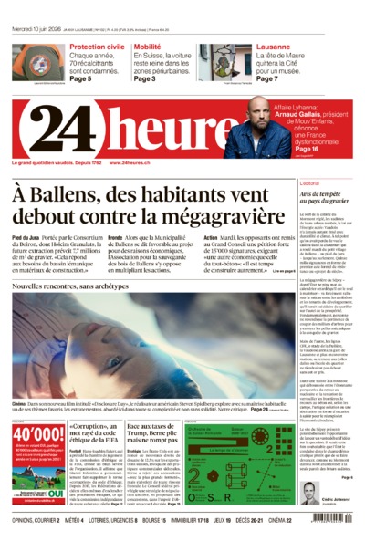 Dernière édition du journal 24 heures