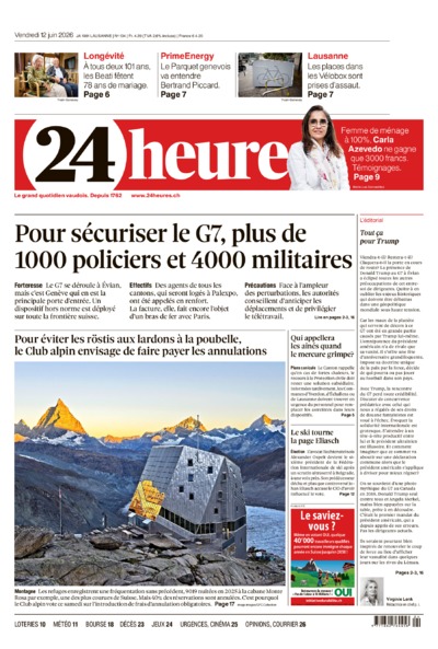 Dernière édition du journal 24 heures