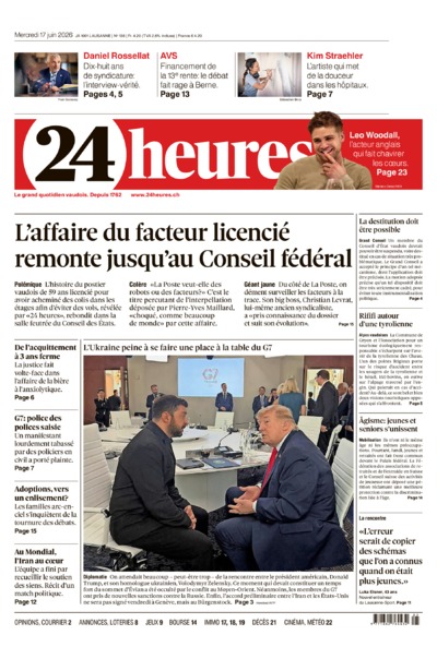 Dernière édition du journal 24 heures
