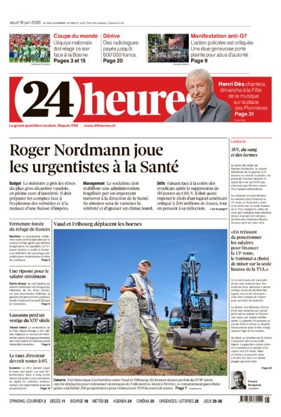 Dernière édition du journal 24 heures