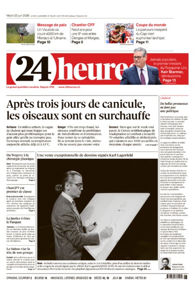 Dernière édition du journal 24 heures