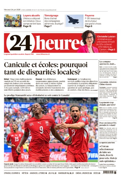 Dernière édition du journal 24 heures