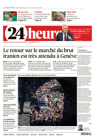 Dernière édition du journal 24 heures