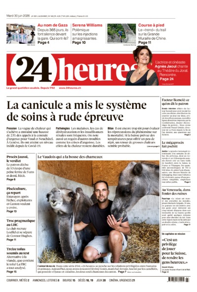 Dernière édition du journal 24 heures