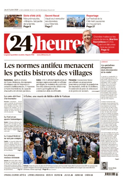 Dernière édition du journal 24 heures