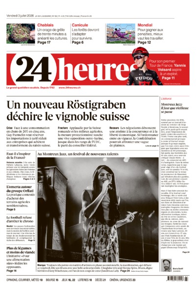 Dernière édition du journal 24 heures