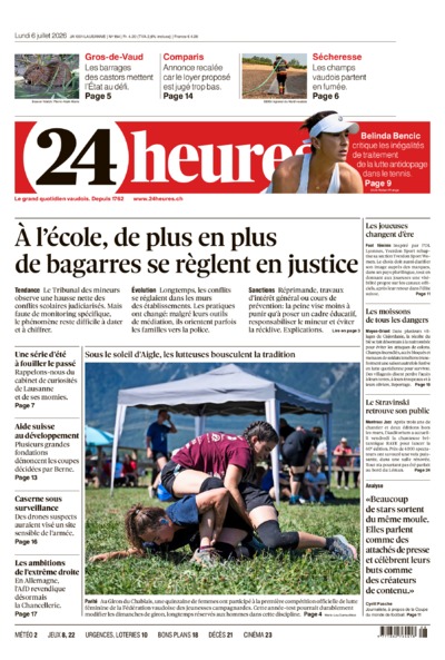 Dernière édition du journal 24 heures
