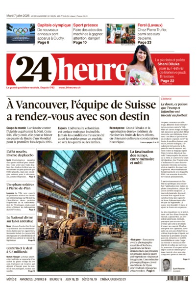 Dernière édition du journal 24 heures