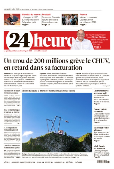 Dernière édition du journal 24 heures