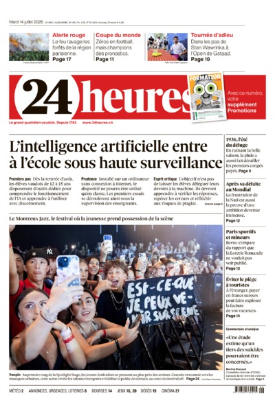 Dernière édition du journal 24 heures