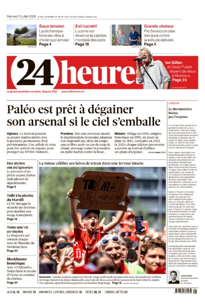 Dernière édition du journal 24 heures