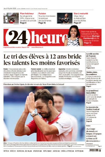 Dernière édition du journal 24 heures