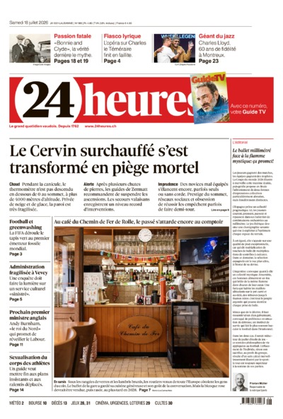 Dernière édition du journal 24 heures