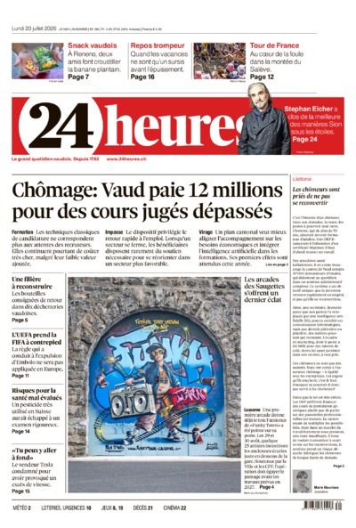 Dernière édition du journal 24 heures