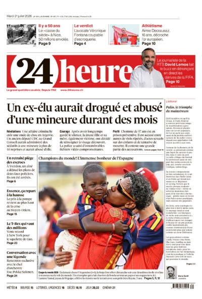 Dernière édition du journal 24 heures
