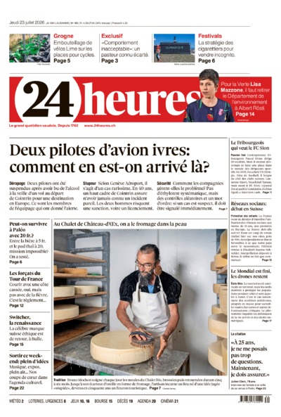 Dernière édition du journal 24 heures