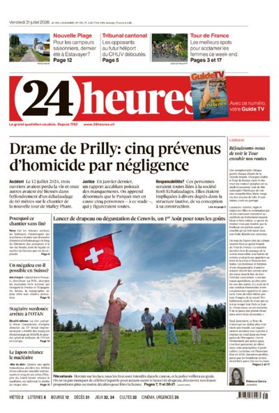 Dernière édition du journal 24 heures