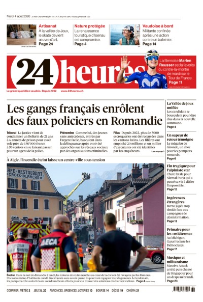 Dernière édition du journal 24 heures